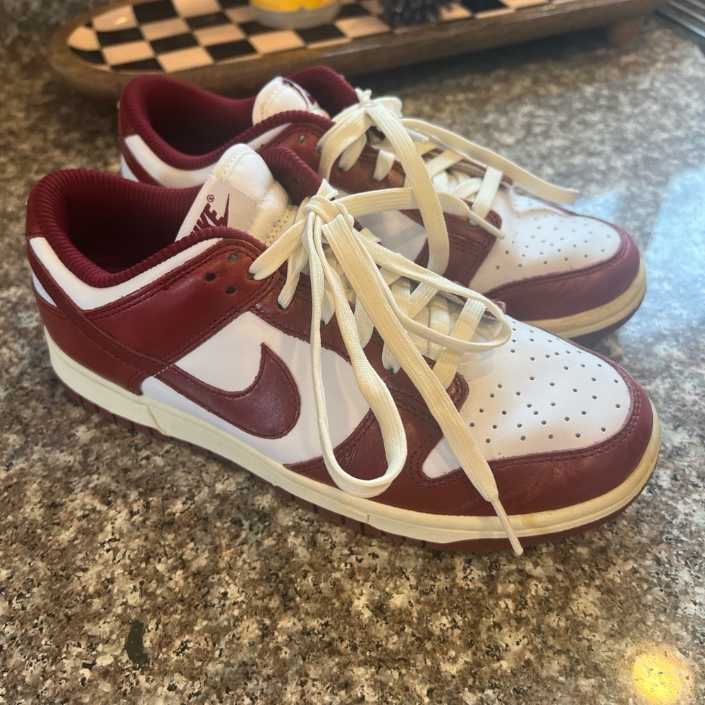 Nike Burgundy and White Athletic Shoes